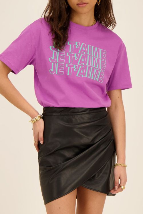 Black pleated leather look skirt cheap
