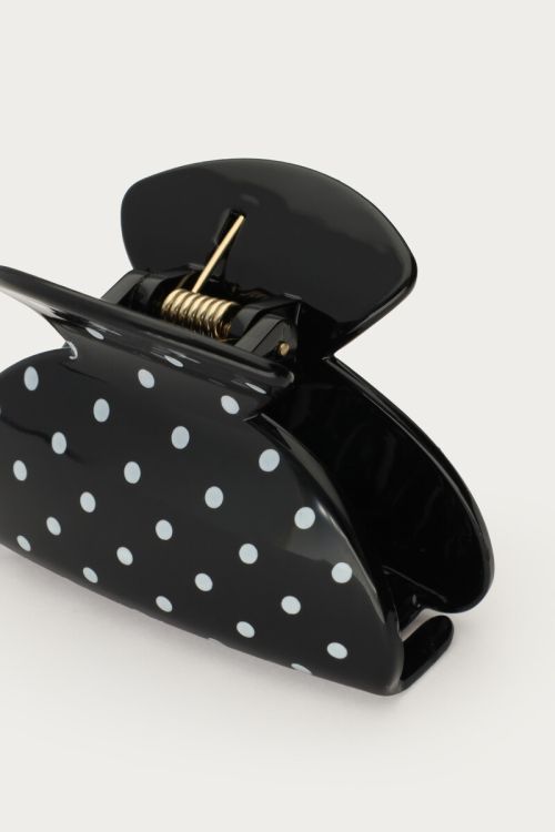 Zwarte polkadot haarclip
