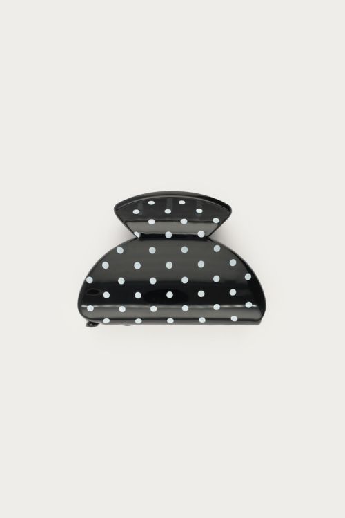 Zwarte polkadot haarclip