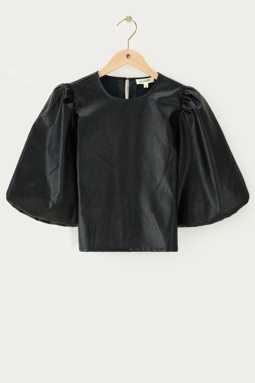 Black PU top with short sleeves | My Jewellery