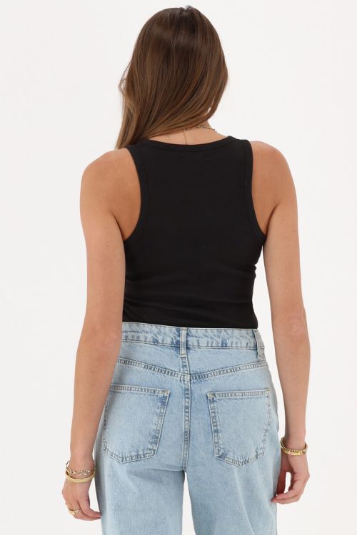 Black rib tank top | My Jewellery