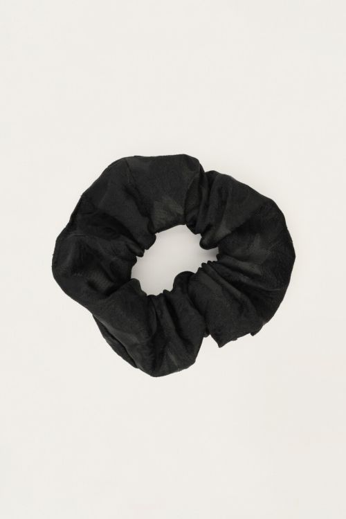 Black scrunchie with jacquard | My Jewellery