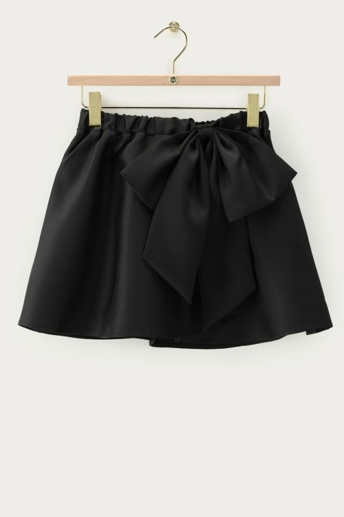 Black mini skirt with statement bow | My Jewellery