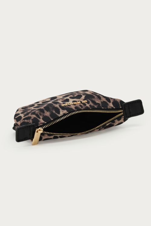 Black small toiletry bag with leopard print | My Jewellery