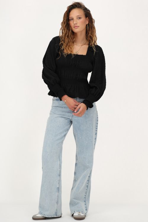 Black smock top with ruffles | My Jewellery