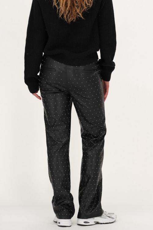 Black straight-leg trousers with studs | My Jewellery
