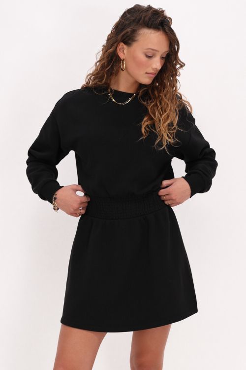 Black sweater dress with smock | My Jewellery
