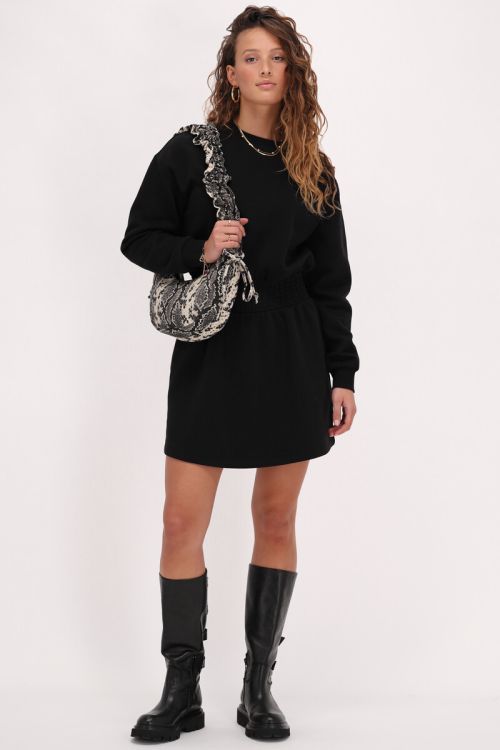 Black sweater dress with smock | My Jewellery