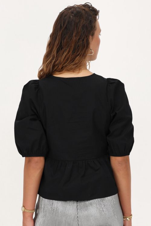 Black top with bows and puffed sleeves | My Jewellery