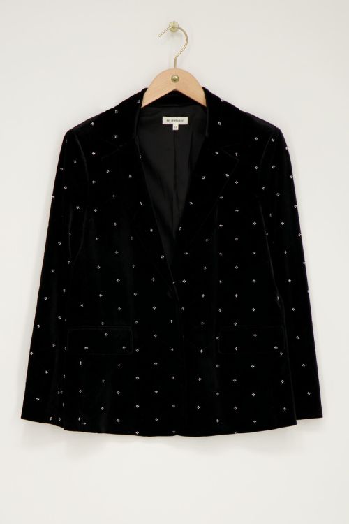 Black velvet blazer with beads | My Jewellery