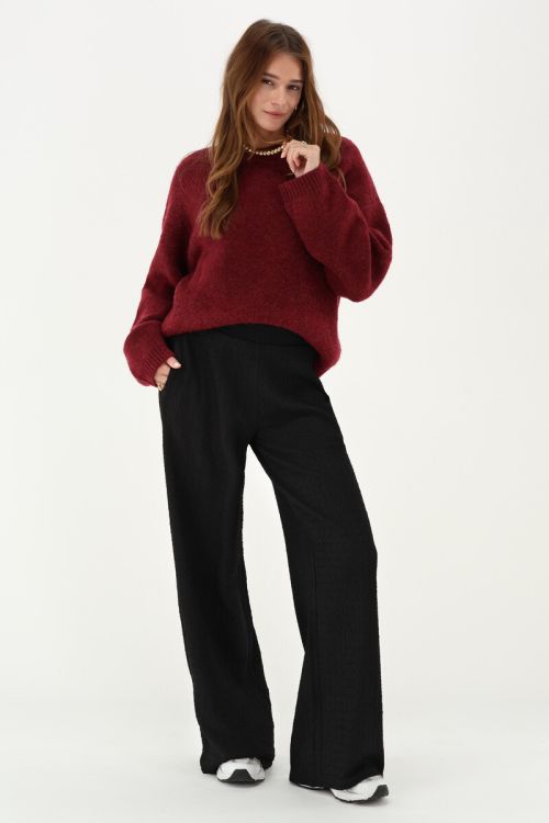 Black wide leg crêpe trousers | My Jewellery