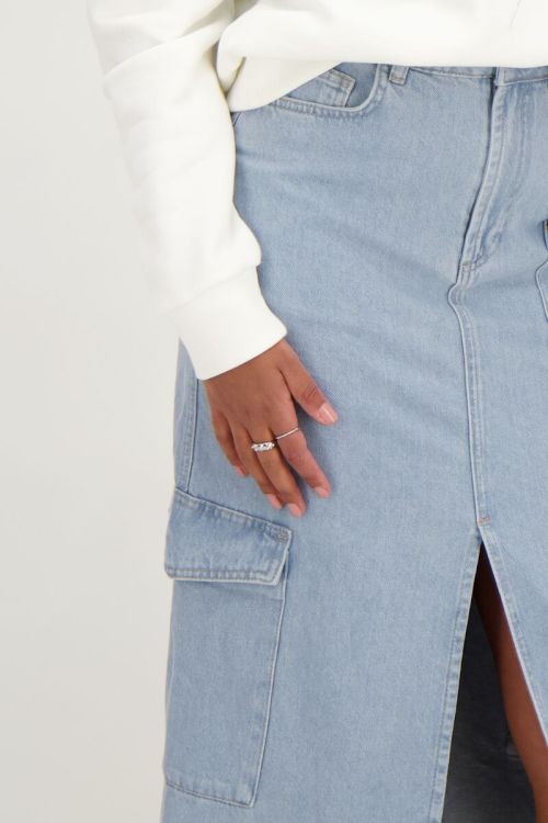 Blauer Cargo Jeans Midirock