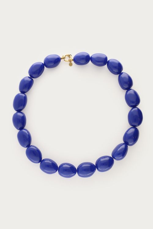 Blue chunky beaded necklace