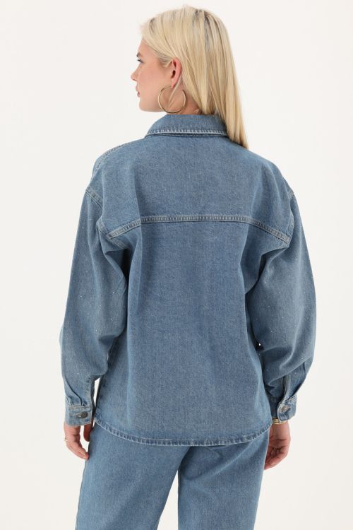 Blue denim blouse with rhinestones | My Jewellery