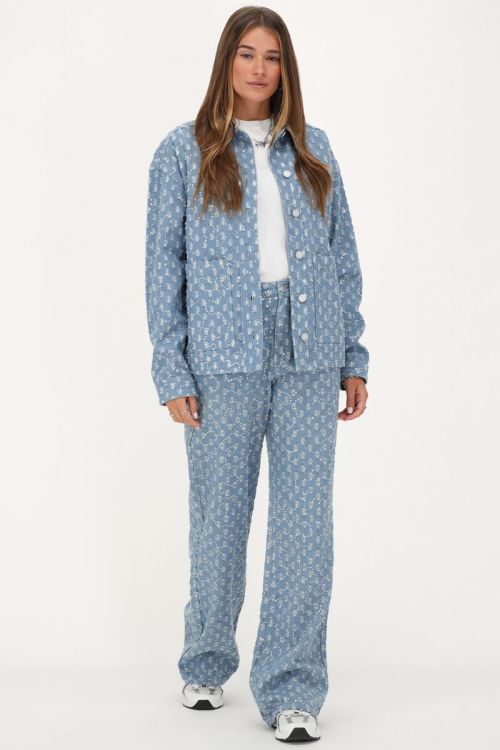 Blue denim jacket with sequins | My Jewellery