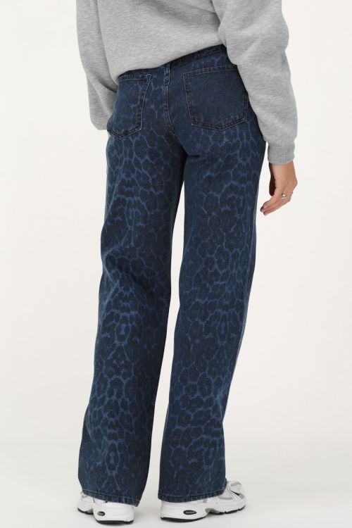 Blue denim jeans with leopard print | My Jewellery