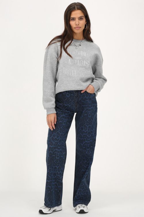 Blue denim jeans with leopard print | My Jewellery