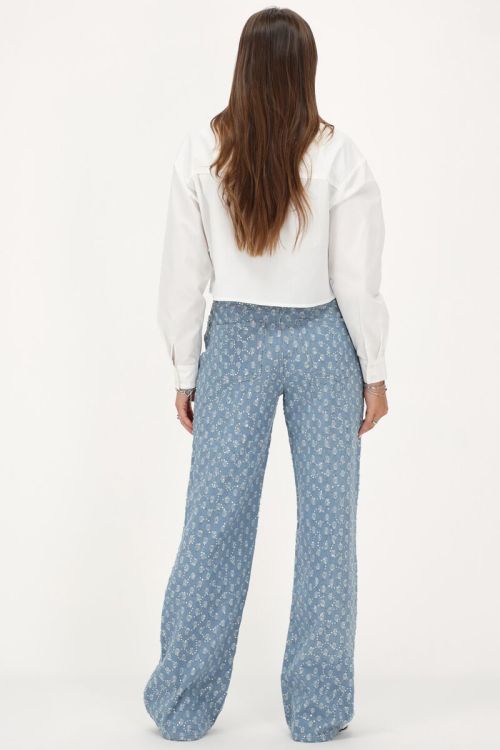 Blue denim jeans with sequins | My Jewellery
