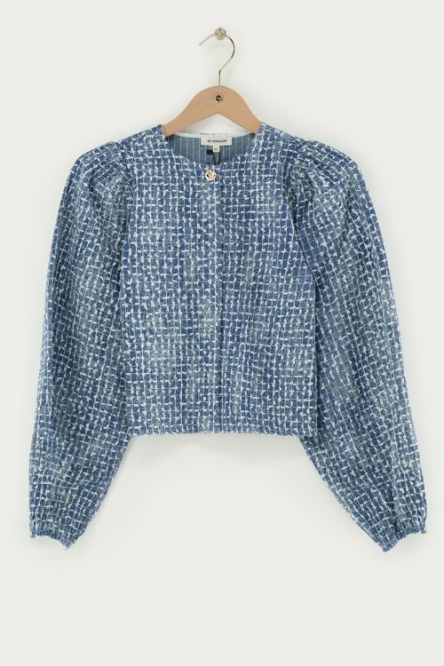 Blaues Oberteil in Denim-Optik