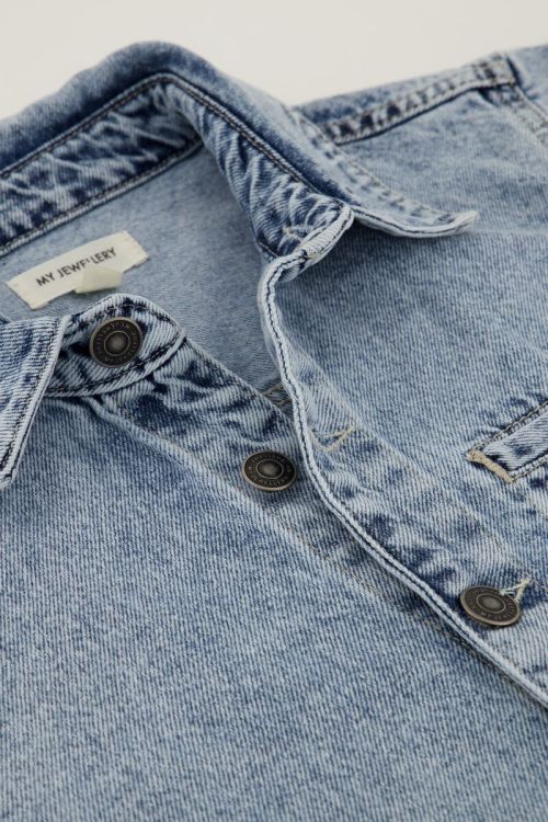 Blue denim playsuit with chest pocket | My Jewellery