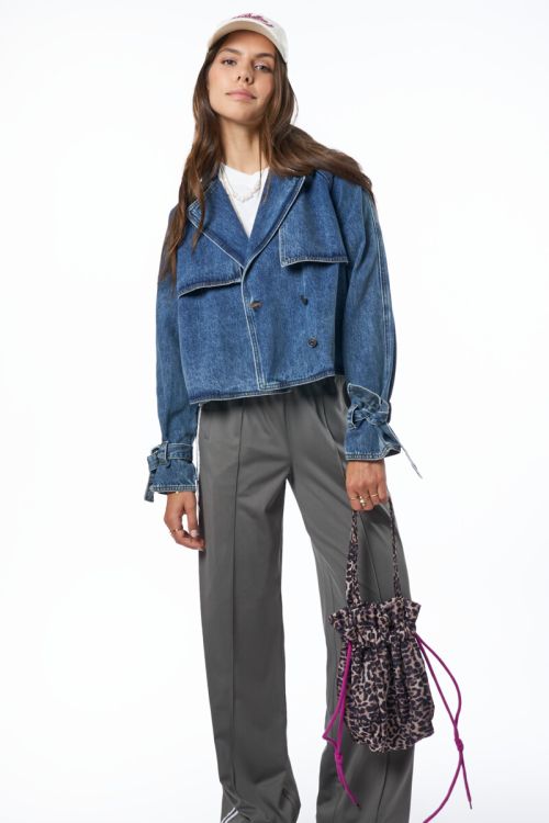 Blue denim short trench coat | My Jewellery