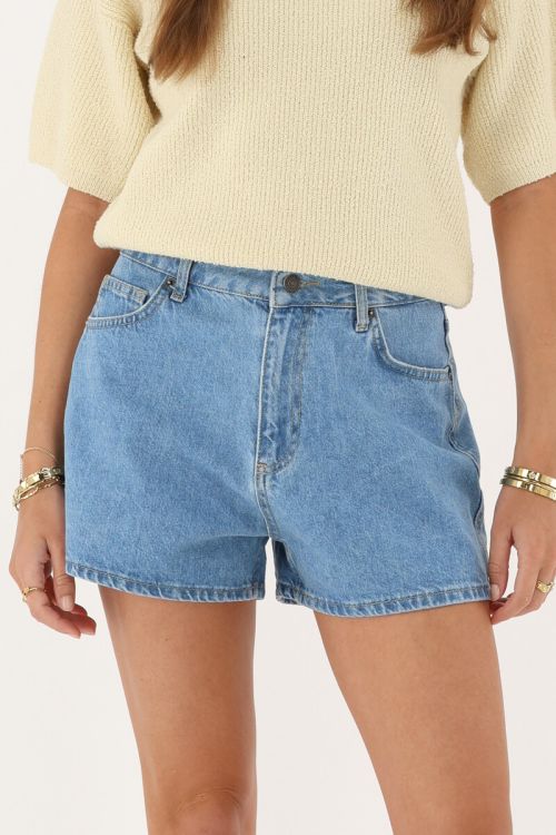 Blue denim shorts with wave | My Jewellery