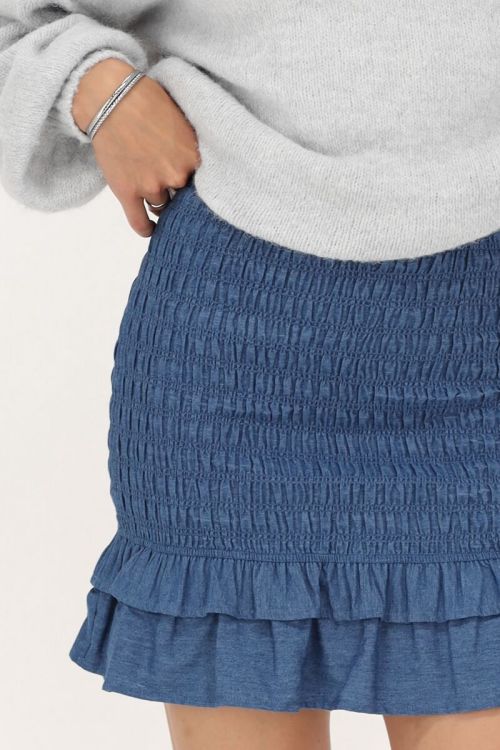 Blue denim skirt with smock | My Jewellery