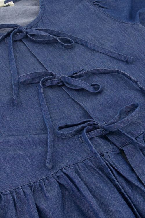 Blue denim top with bows and puff sleeves | My Jewellery