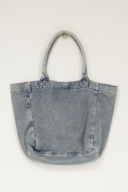Blue denim mini tote bag