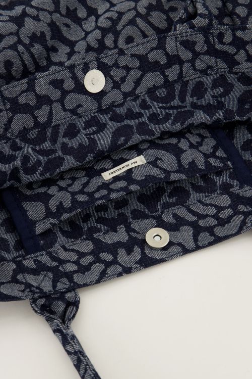 Blue denim tote bag with leopard print | My Jewellery