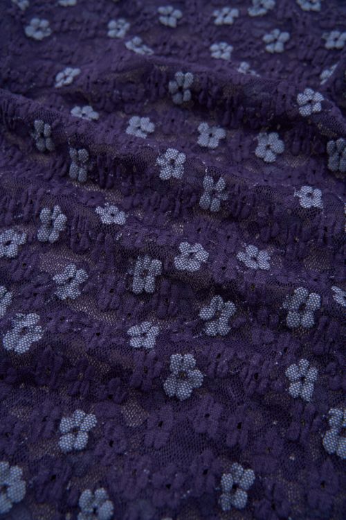 Blue lace top with floral print | My Jewellery