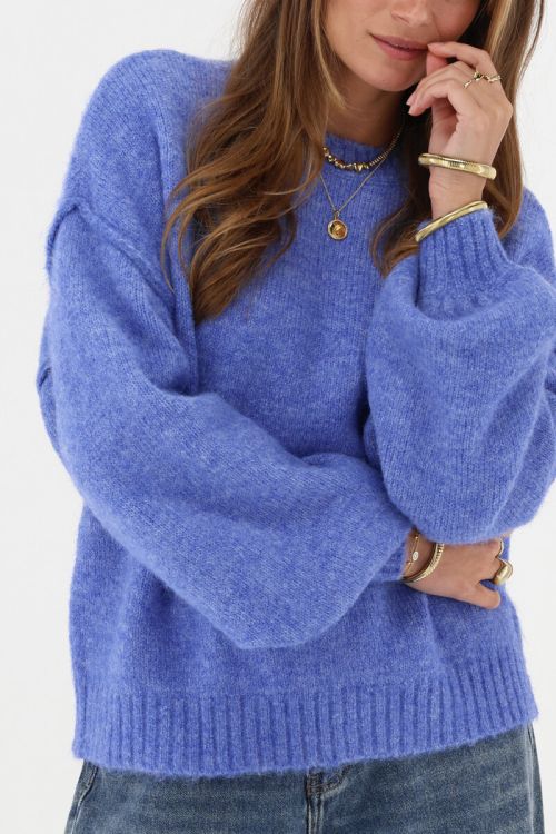 Blue oversized knitted sweater | My Jewellery