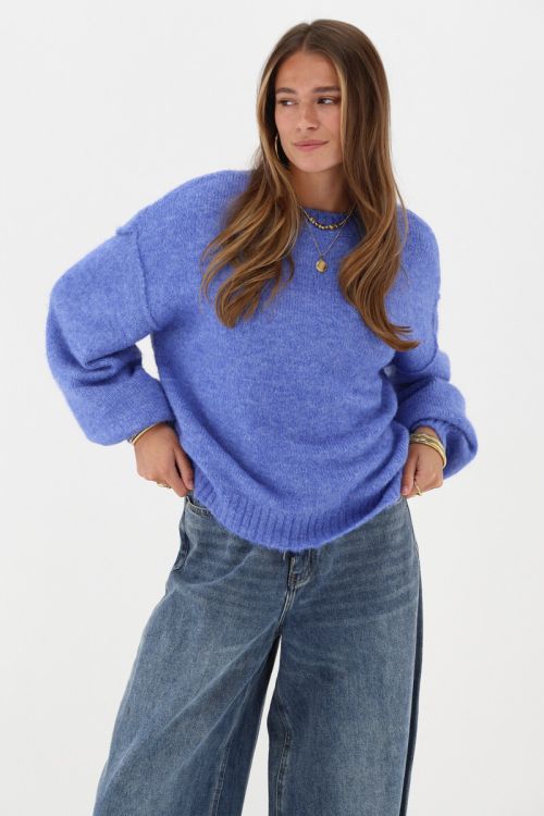 Blue oversized knitted sweater | My Jewellery