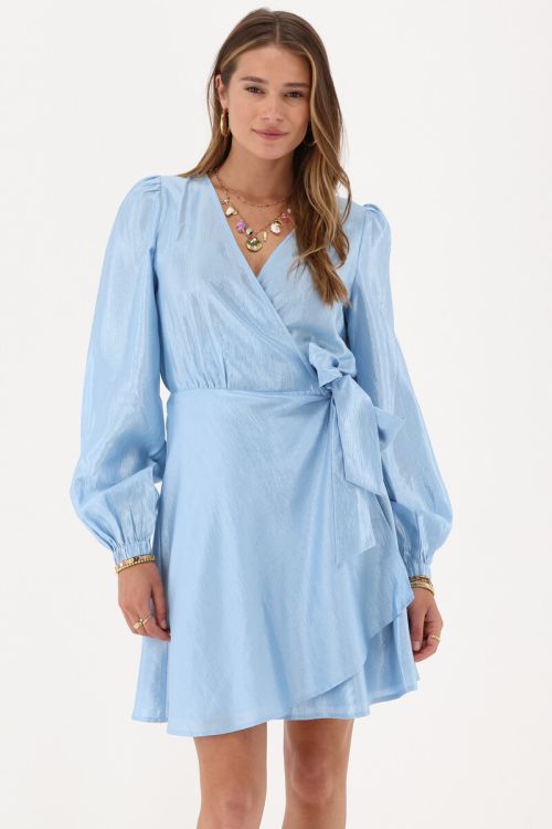 Blue shiny wrap dress | My Jewellery