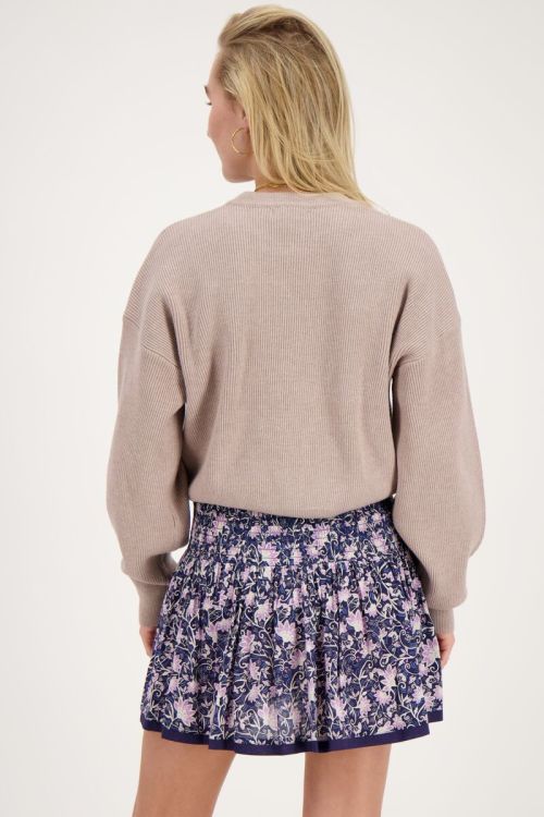 Blue skirt with purple flower print | My Jewellery