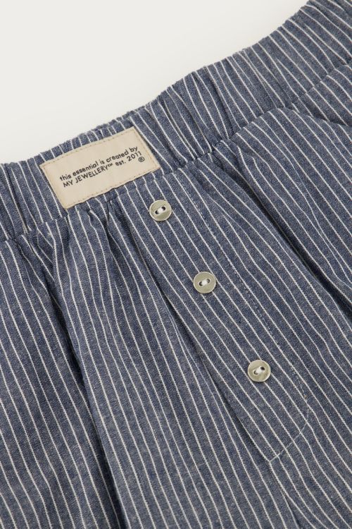 Blue striped shorts with patch | My Jewellery