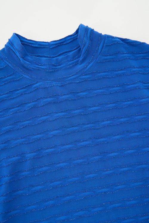 Blue top with turtleneck and lurex | My Jewellery