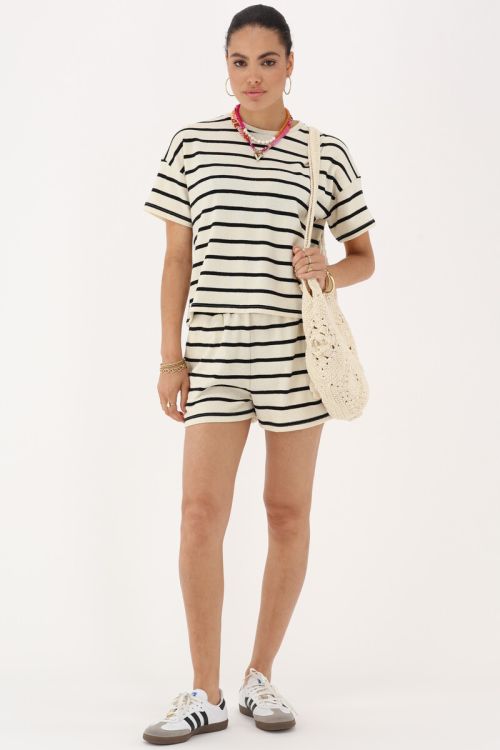 Black and white striped shorts | My Jewellery
