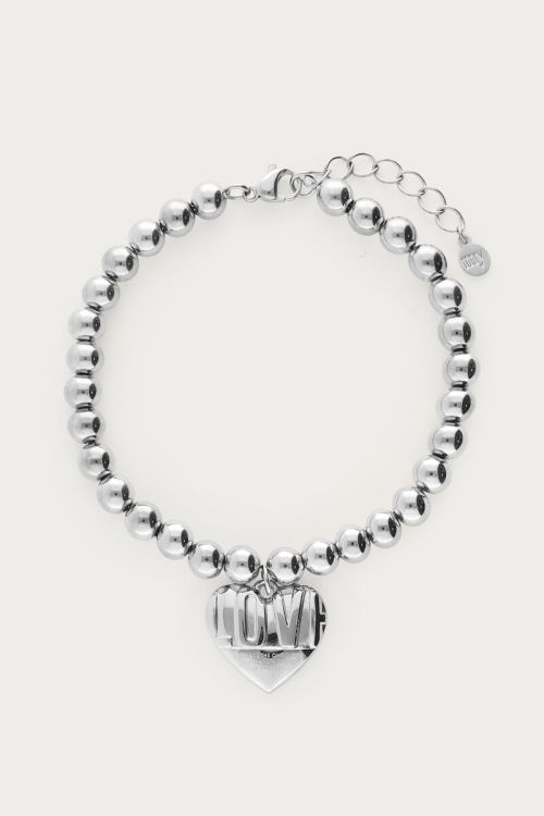 Bold beaded bracelet with love heart | My Jewellery
