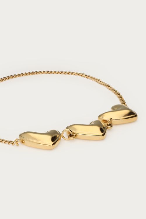 Bold bracelet with three hearts | My Jewellery