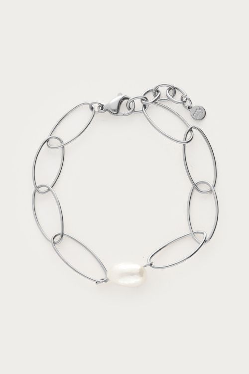 Bold chain bracelet with freshwater pearls | My Jewellery