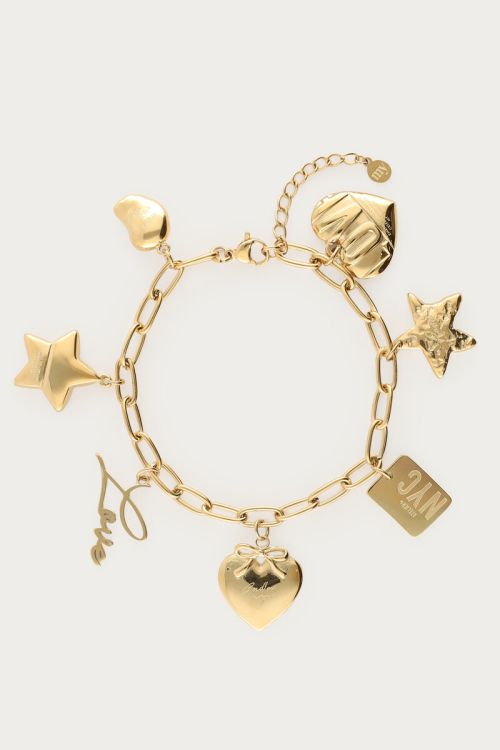 Bold chain bracelet with multi charms