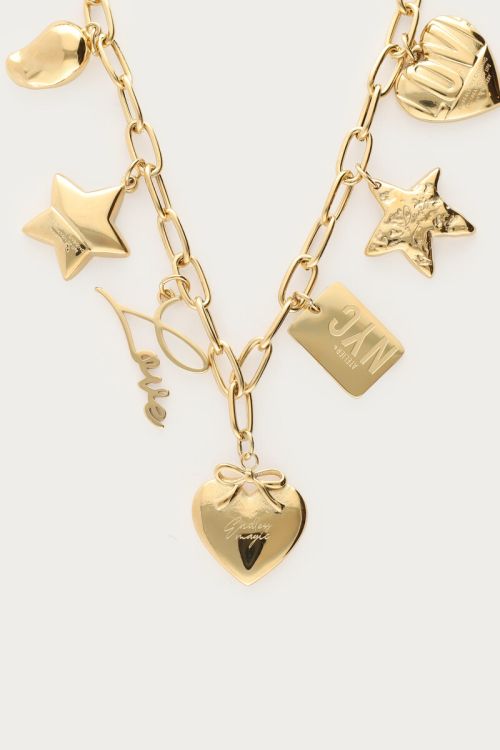 Bold chain necklace with multi charms  | My Jewellery