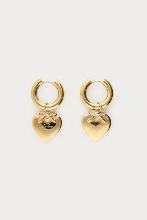 Bold hoop earrings with heart
