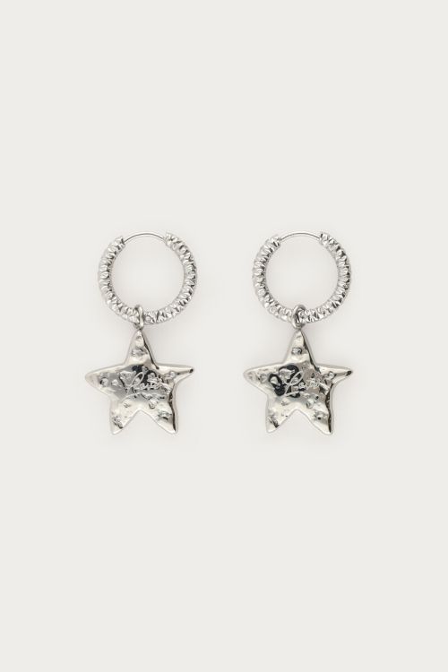 Bold hoop earrings with star