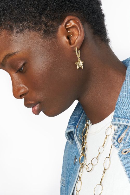 Bold hoop earrings with star