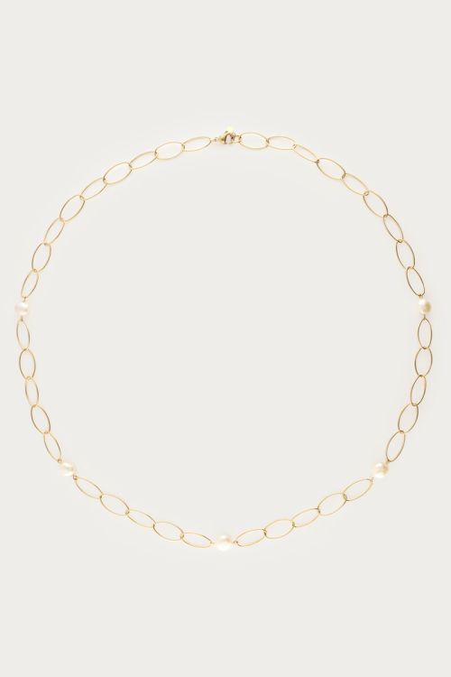 Bold lange Gliederkette mit Süßwasserperlen