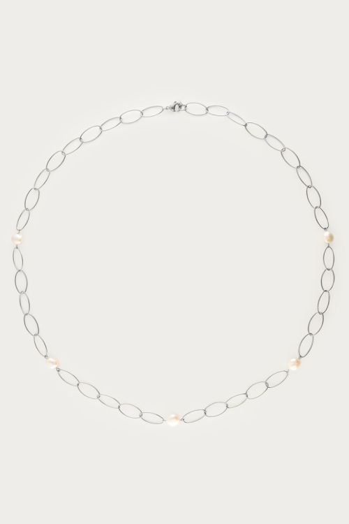 Bold long chain necklace with freshwater pearls | My Jewellery