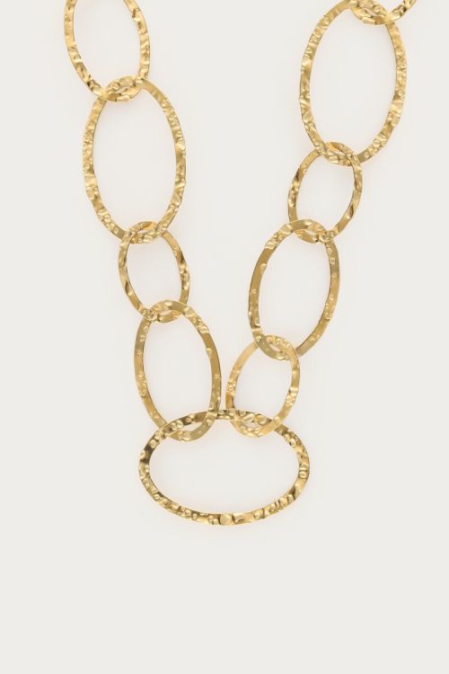 Bold long oval chain  necklace "hammered" | My Jewellery