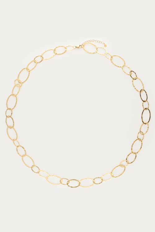 Bold long oval chain  necklace "hammered" | My Jewellery